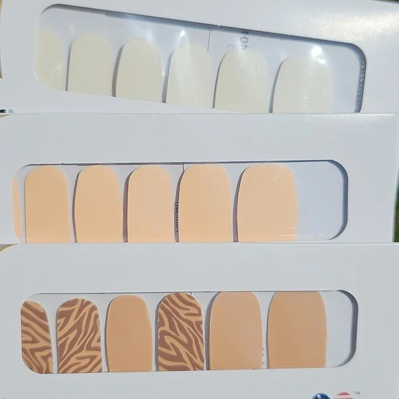 Color Street Neutral and Animal Print Nail Strips Lot Of 4